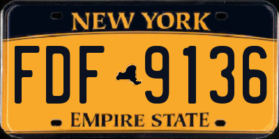 NY license plate FDF9136