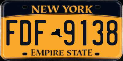 NY license plate FDF9138