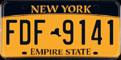 NY license plate FDF9141