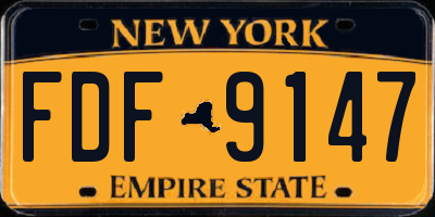 NY license plate FDF9147