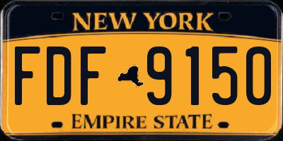 NY license plate FDF9150
