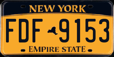 NY license plate FDF9153