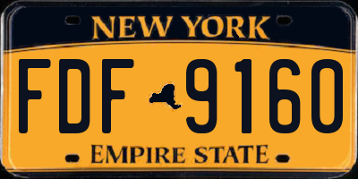 NY license plate FDF9160