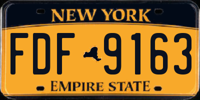 NY license plate FDF9163