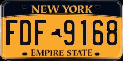 NY license plate FDF9168
