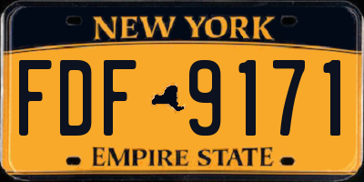NY license plate FDF9171
