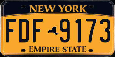 NY license plate FDF9173
