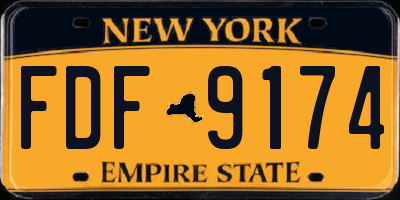 NY license plate FDF9174