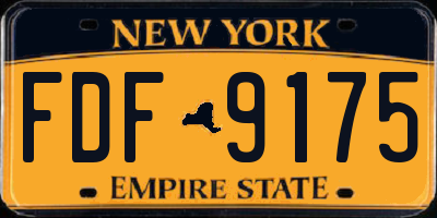 NY license plate FDF9175