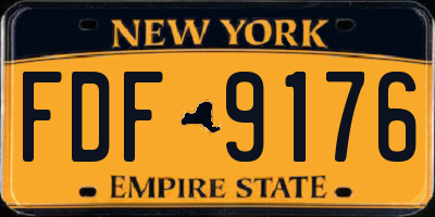 NY license plate FDF9176