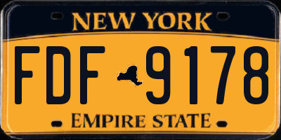 NY license plate FDF9178