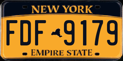 NY license plate FDF9179