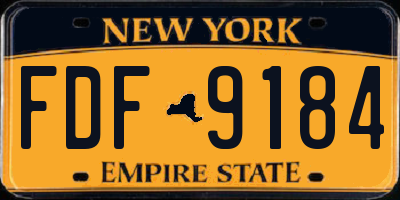 NY license plate FDF9184