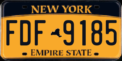 NY license plate FDF9185