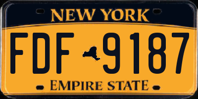 NY license plate FDF9187