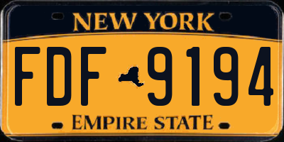 NY license plate FDF9194