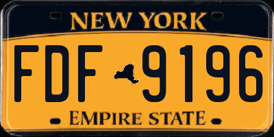 NY license plate FDF9196