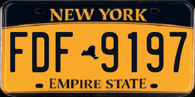 NY license plate FDF9197