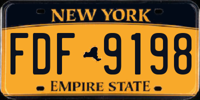 NY license plate FDF9198