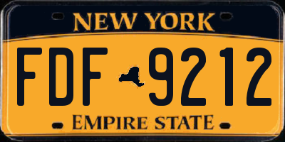 NY license plate FDF9212