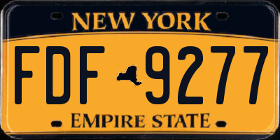 NY license plate FDF9277