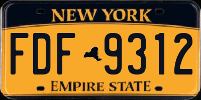 NY license plate FDF9312