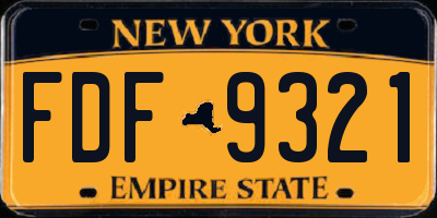NY license plate FDF9321