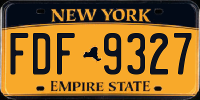 NY license plate FDF9327