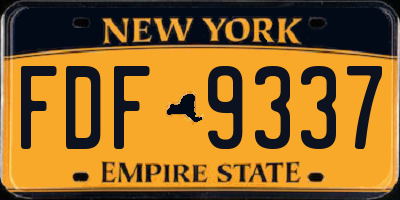 NY license plate FDF9337