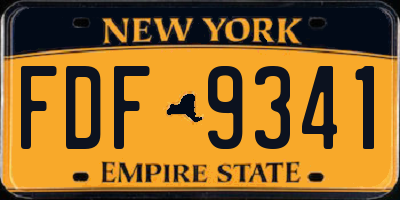 NY license plate FDF9341