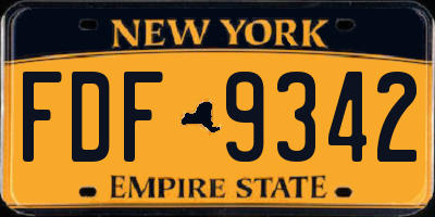 NY license plate FDF9342