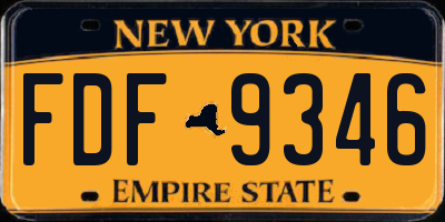 NY license plate FDF9346