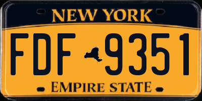 NY license plate FDF9351