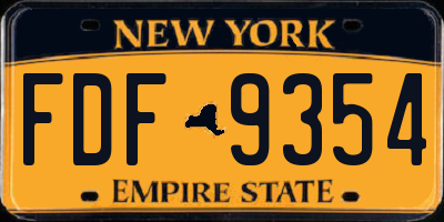 NY license plate FDF9354