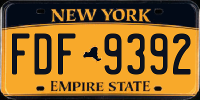 NY license plate FDF9392