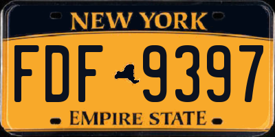NY license plate FDF9397