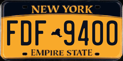 NY license plate FDF9400