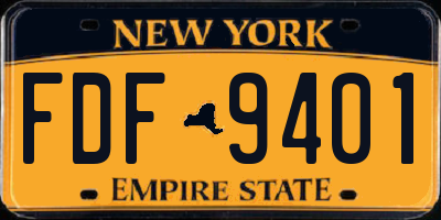 NY license plate FDF9401