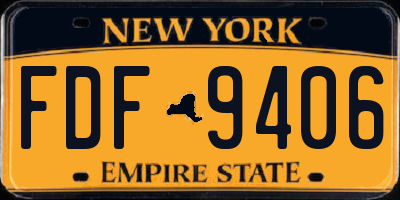 NY license plate FDF9406