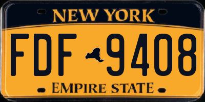 NY license plate FDF9408