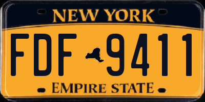 NY license plate FDF9411