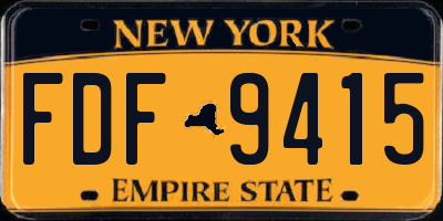 NY license plate FDF9415