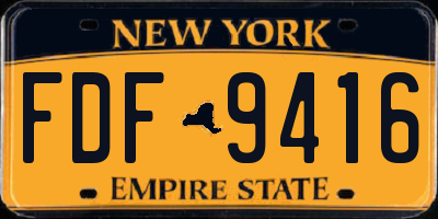 NY license plate FDF9416