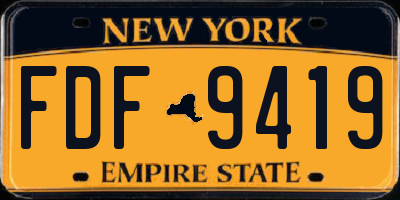 NY license plate FDF9419