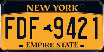 NY license plate FDF9421