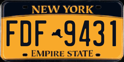NY license plate FDF9431