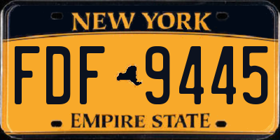 NY license plate FDF9445