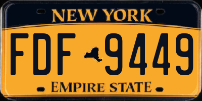 NY license plate FDF9449