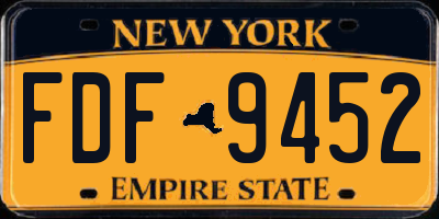 NY license plate FDF9452