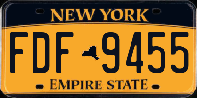 NY license plate FDF9455